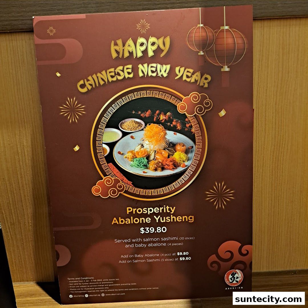 Menu page for Aburi-EN Suntec City