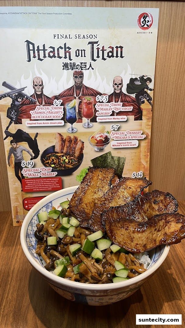 Menu page for Aburi-EN Suntec City
