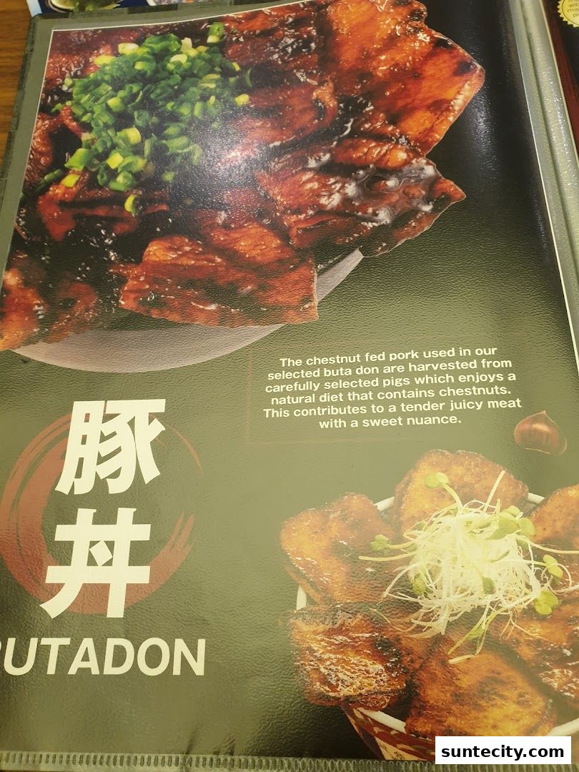 Menu page for Aburi-EN Suntec City