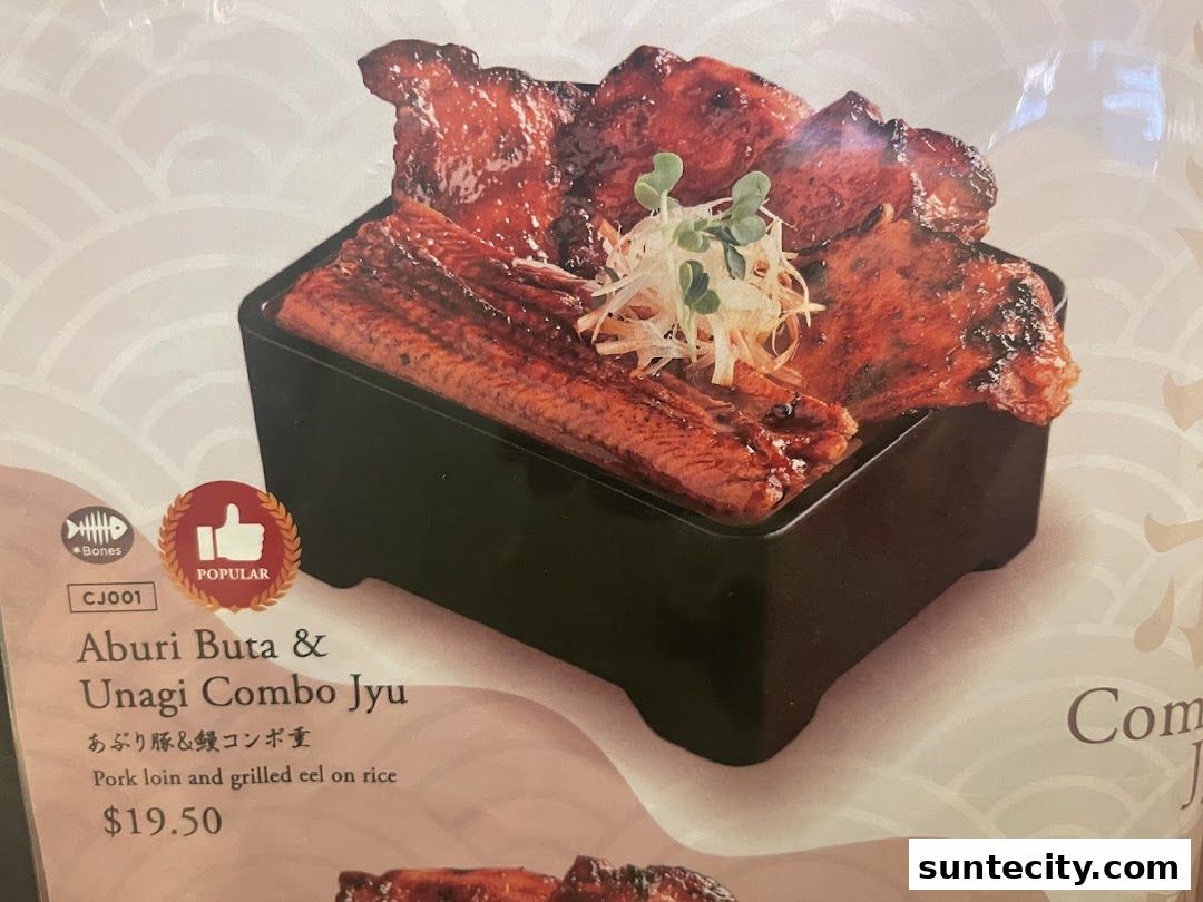 Menu page for Aburi-EN Suntec City
