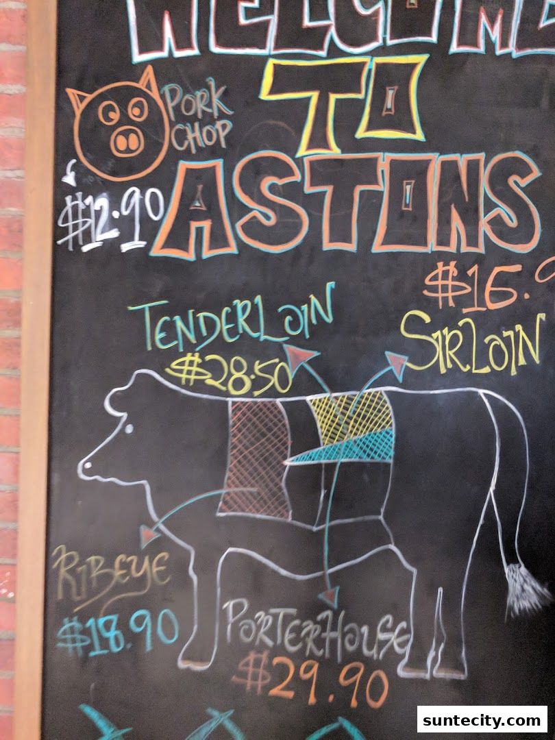 Menu page for ASTONS Specialities