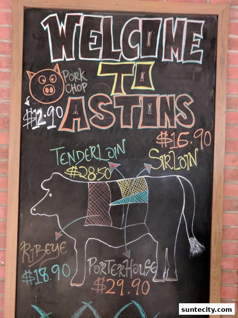 Menu page for ASTONS Specialities