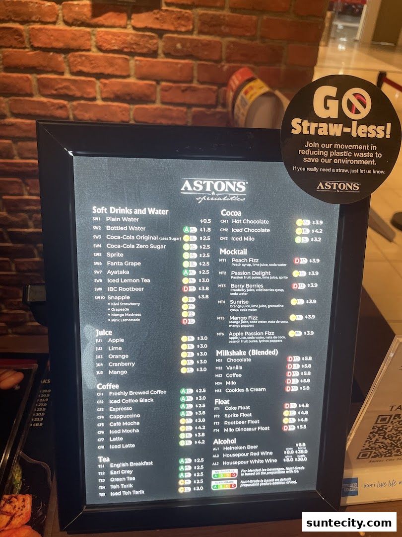 Menu page for ASTONS Specialities