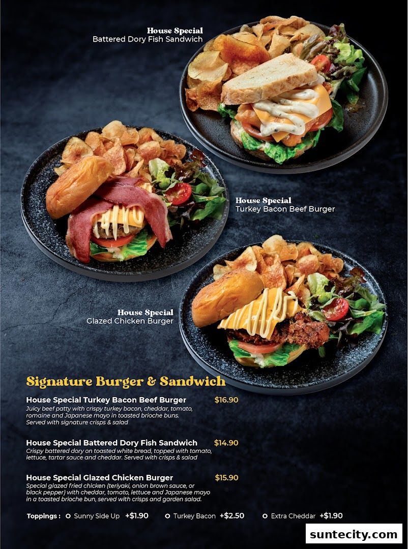 Menu page for Big Fish Small Fish CafeSuntec City