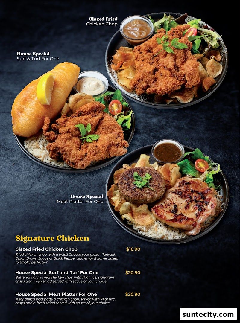 Menu page for Big Fish Small Fish CafeSuntec City