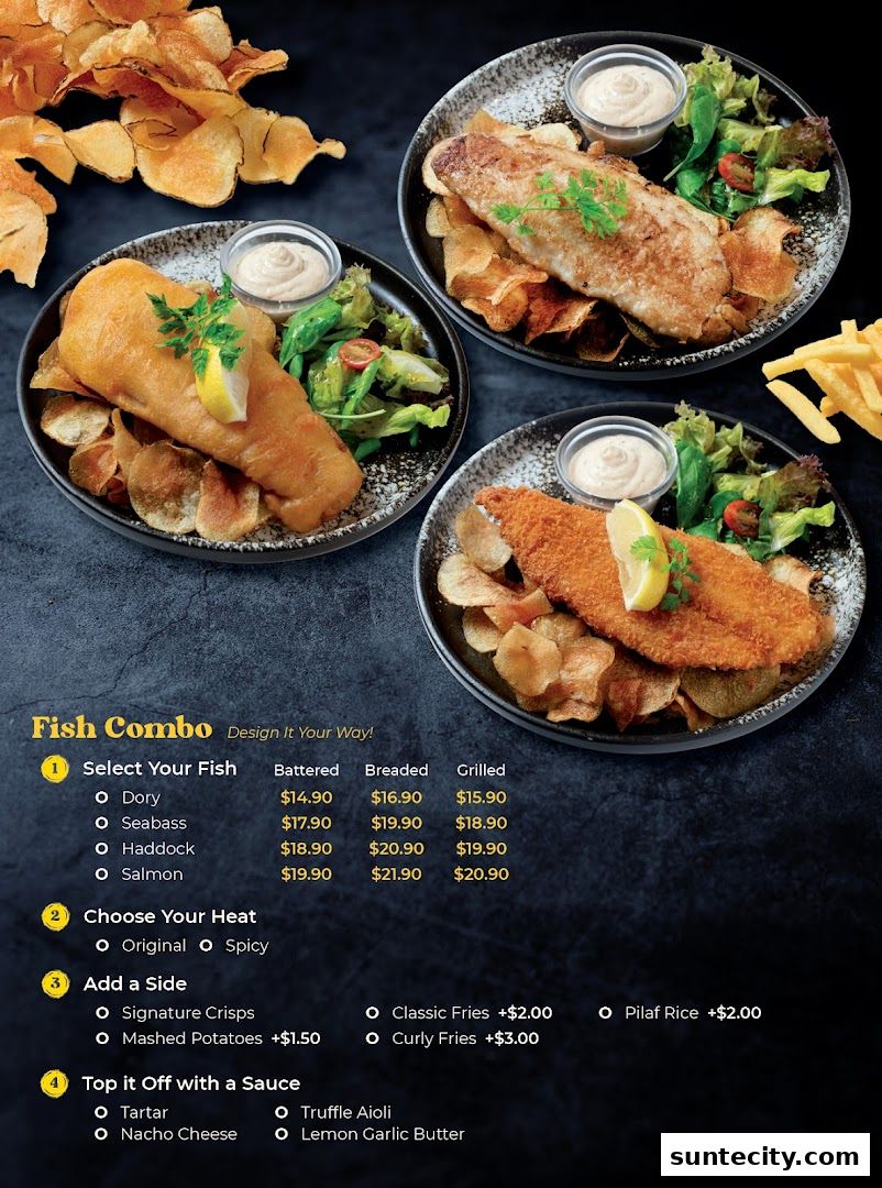Menu page for Big Fish Small Fish CafeSuntec City