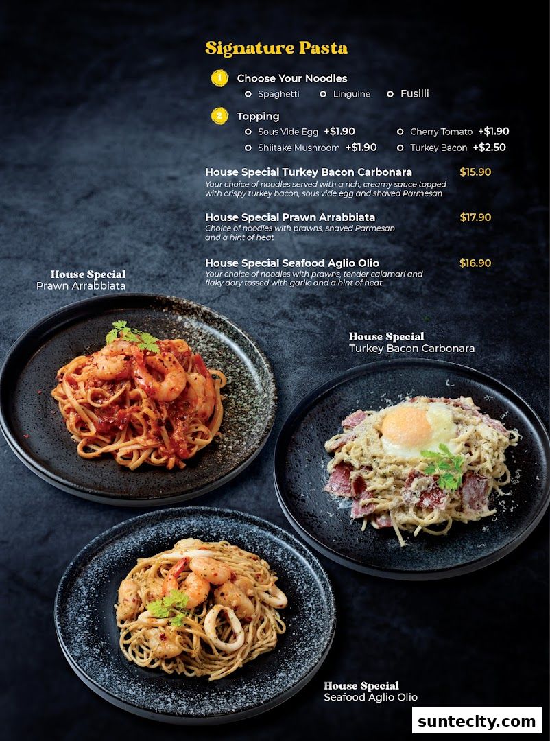 Menu page for Big Fish Small Fish CafeSuntec City