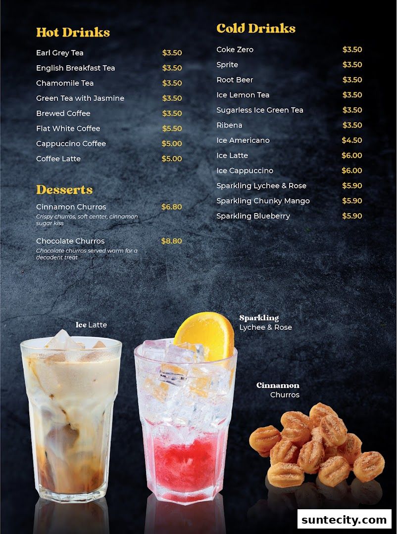 Menu page for Big Fish Small Fish CafeSuntec City