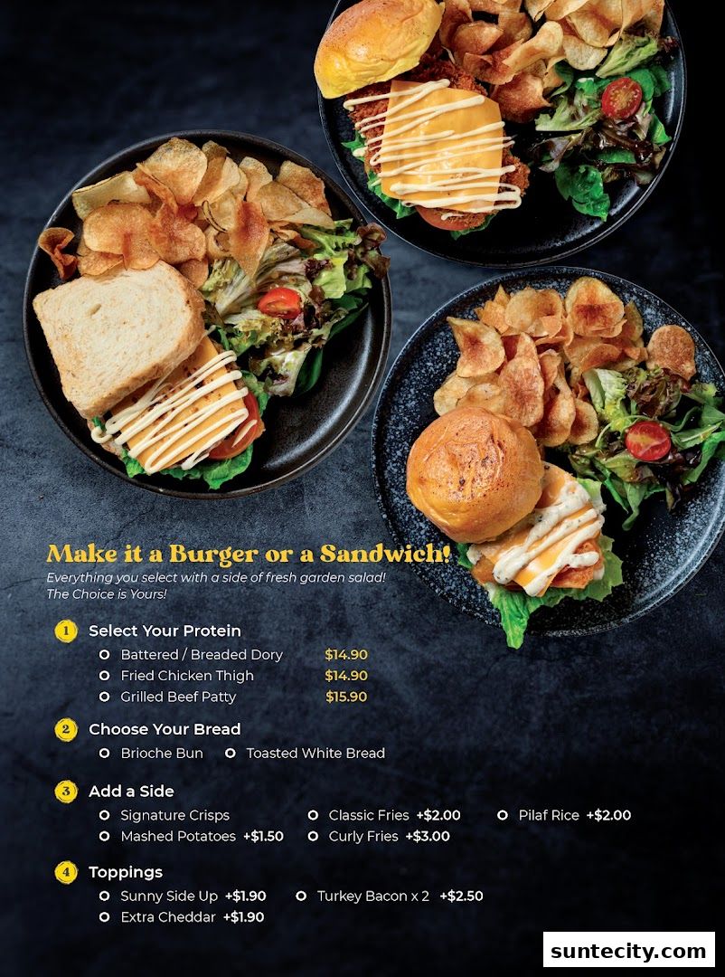 Menu page for Big Fish Small Fish CafeSuntec City