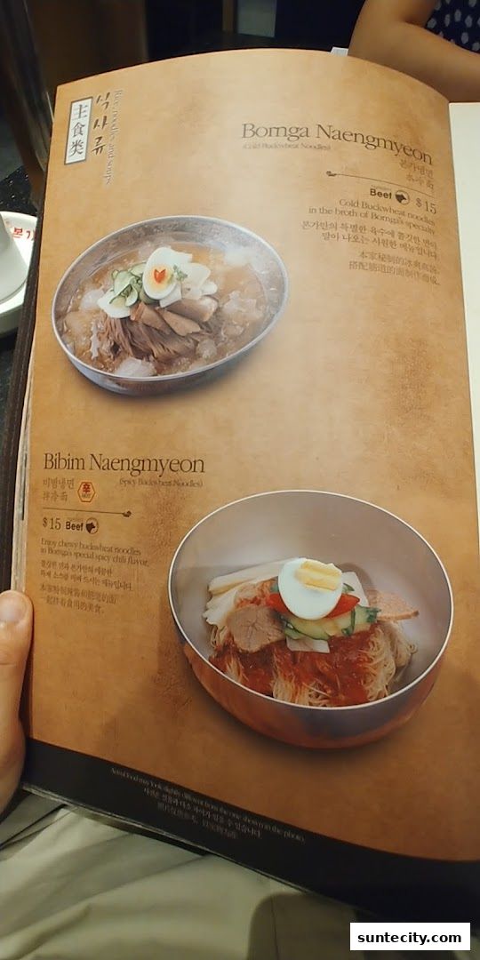 Menu page for Bornga Singapore  Suntec City