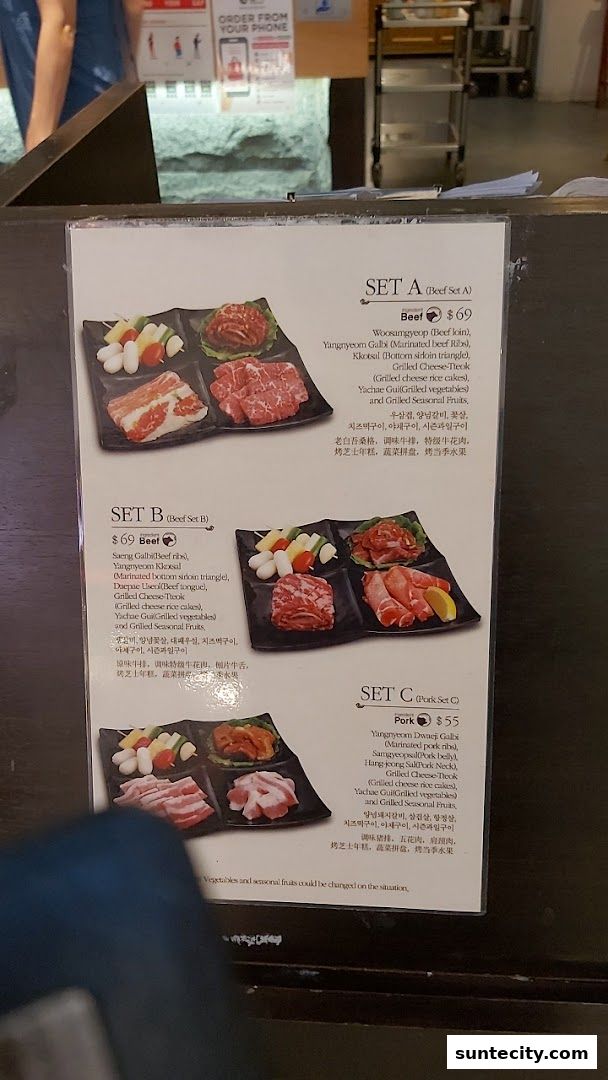 Menu page for Bornga Singapore  Suntec City