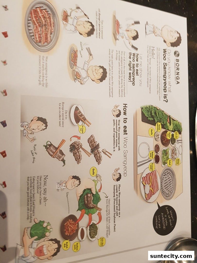 Menu page for Bornga Singapore  Suntec City