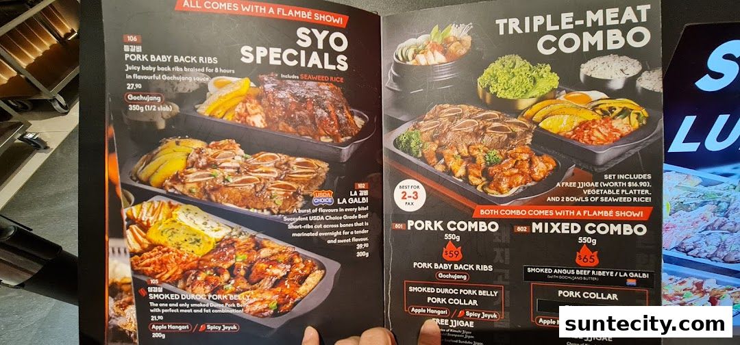 Menu page for Bulgogi Syo  Suntec