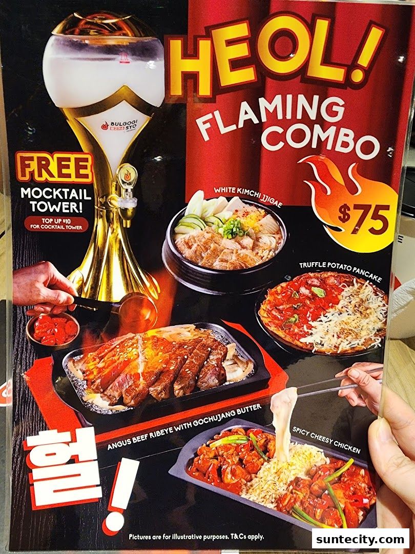Menu page for Bulgogi Syo  Suntec