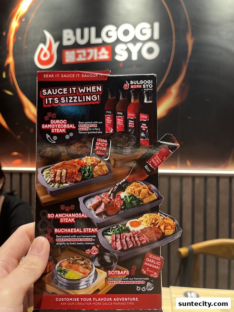 Menu page for Bulgogi Syo  Suntec