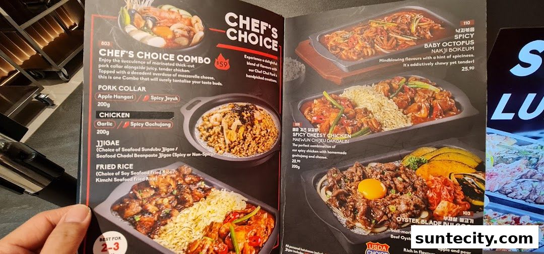 Menu page for Bulgogi Syo  Suntec