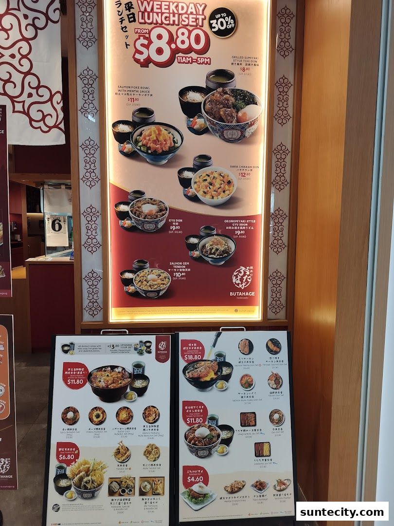 Menu page for Butahage Suntec City