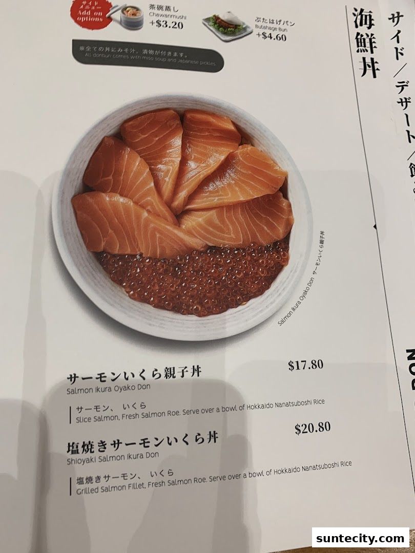 Menu page for Butahage Suntec City