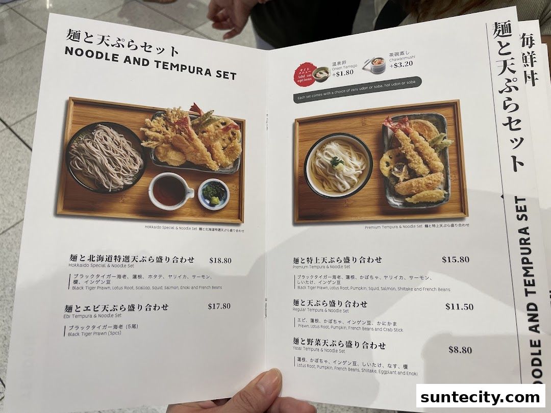 Menu page for Butahage Suntec City