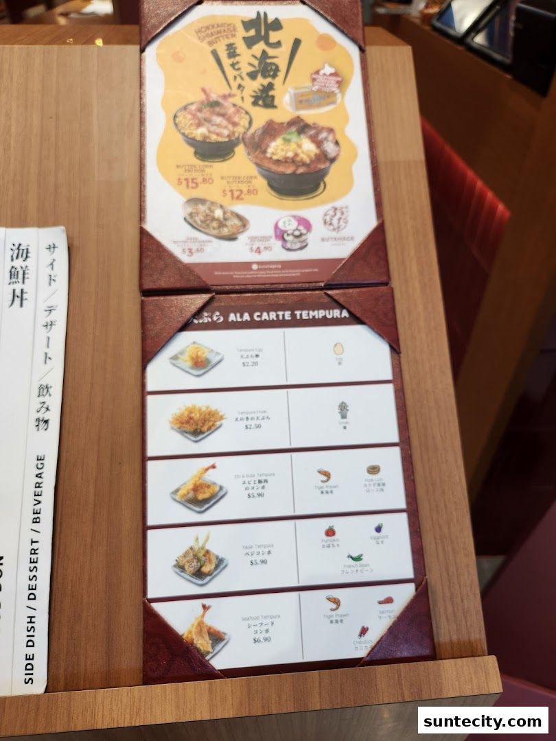Menu page for Butahage Suntec City