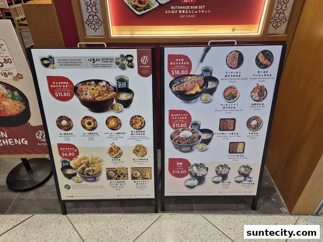Menu page for Butahage Suntec City