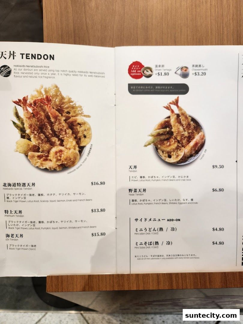 Menu page for Butahage Suntec City