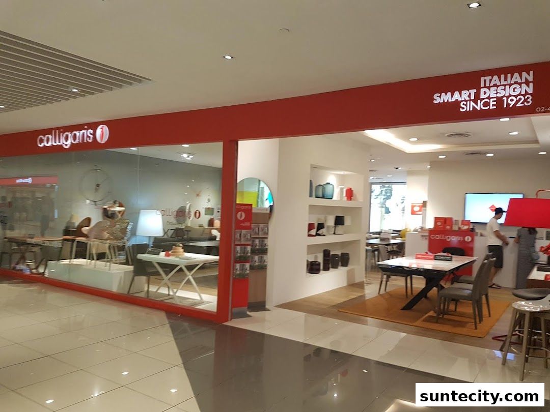 Interior view of a Calligaris furniture store showcasing Italian smart design.