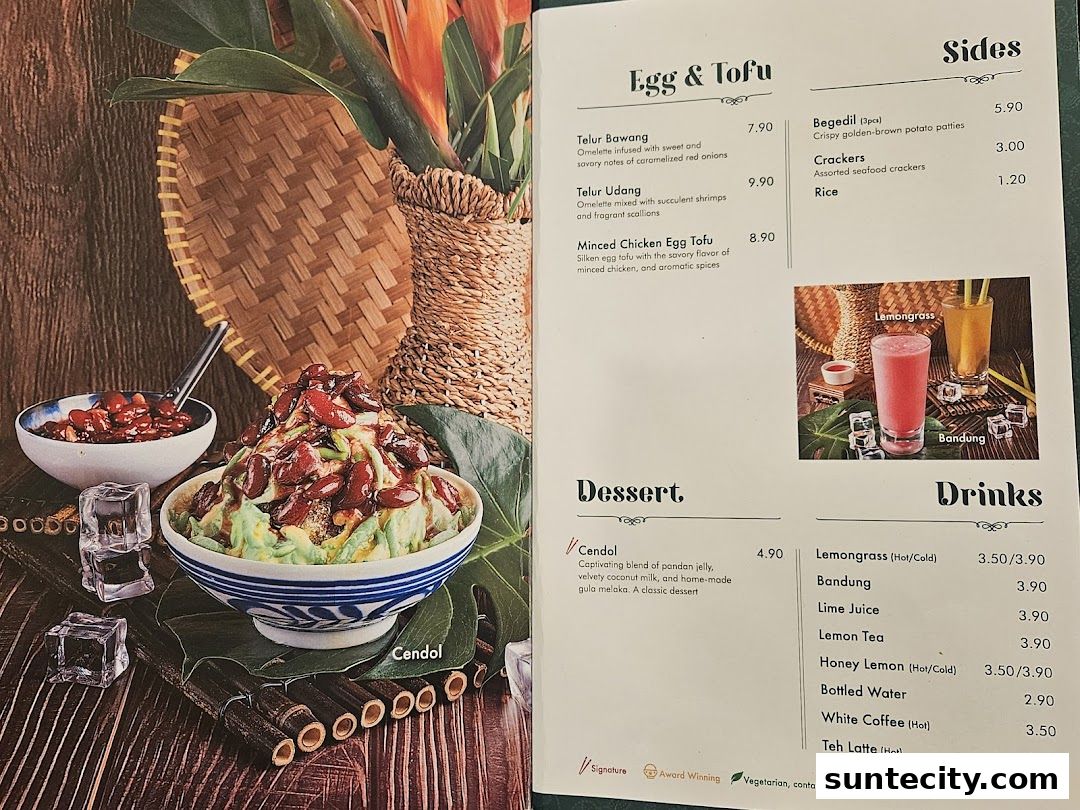 Menu page for Chopstix  Rice  Indonesian Restaurant  Padang  Halal  Suntec City SG