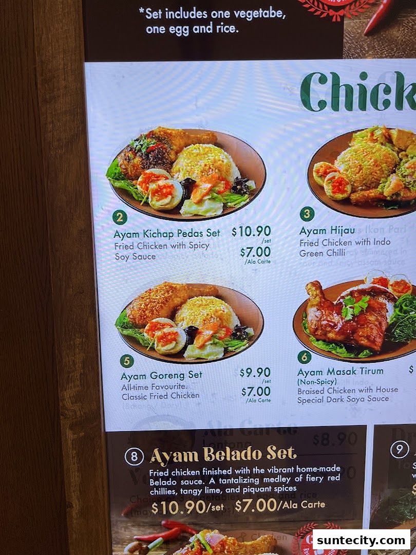 Menu page for Chopstix  Rice  Indonesian Restaurant  Padang  Halal  Suntec City SG