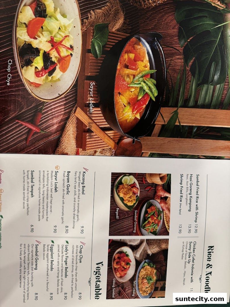 Menu page for Chopstix  Rice  Indonesian Restaurant  Padang  Halal  Suntec City SG