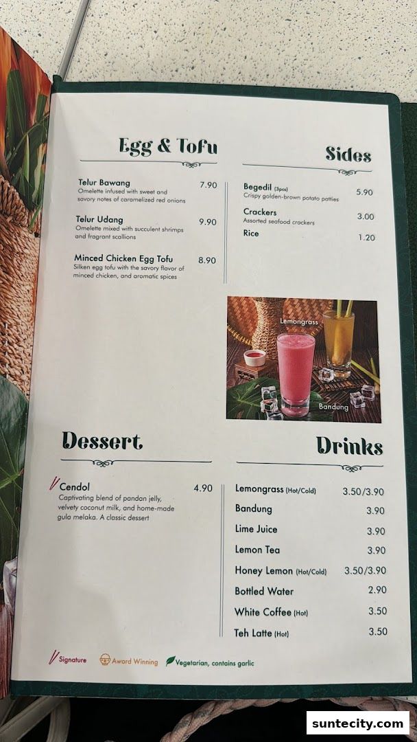 Menu page for Chopstix  Rice  Indonesian Restaurant  Padang  Halal  Suntec City SG
