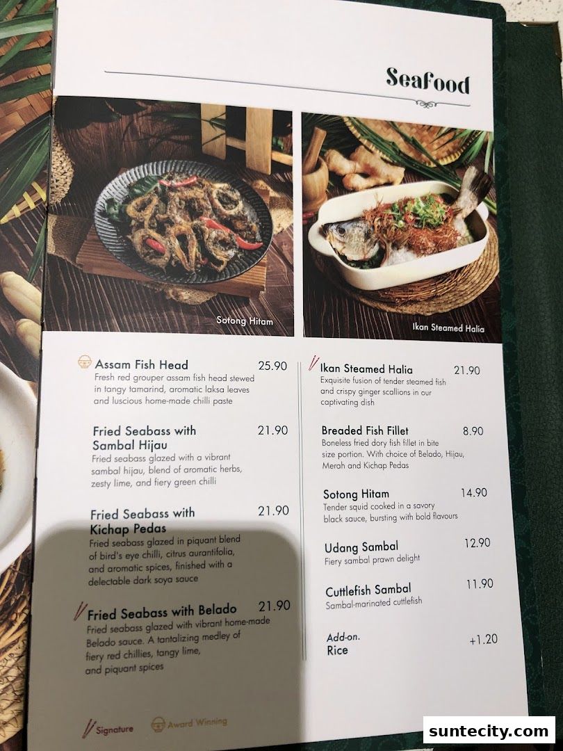 Menu page for Chopstix  Rice  Indonesian Restaurant  Padang  Halal  Suntec City SG