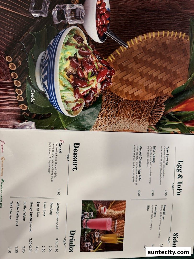 Menu page for Chopstix  Rice  Indonesian Restaurant  Padang  Halal  Suntec City SG