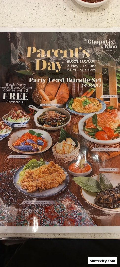 Menu page for Chopstix  Rice  Indonesian Restaurant  Padang  Halal  Suntec City SG
