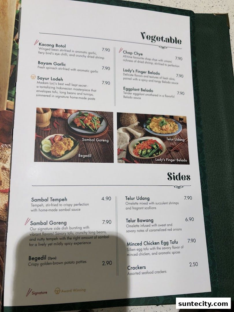 Menu page for Chopstix  Rice  Indonesian Restaurant  Padang  Halal  Suntec City SG