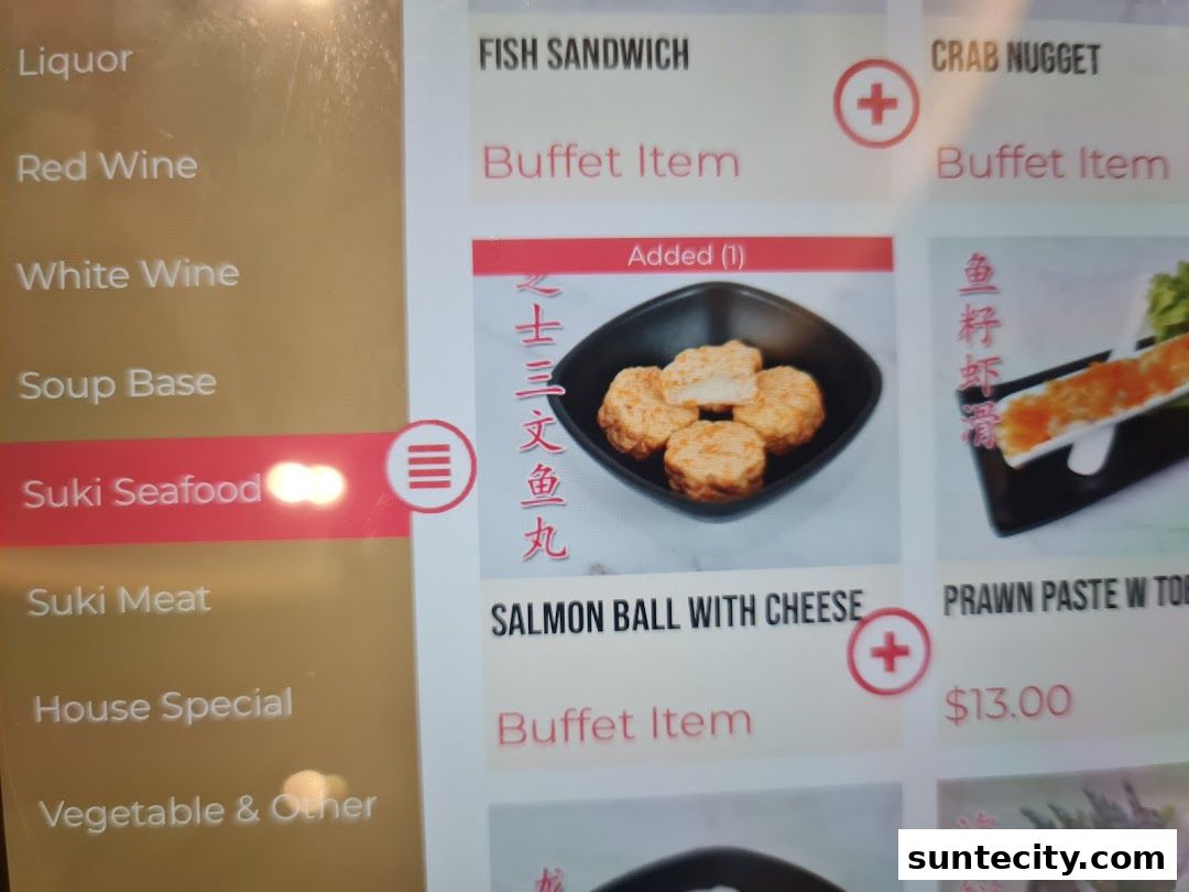 Menu page for COCA  Suntec City Mall