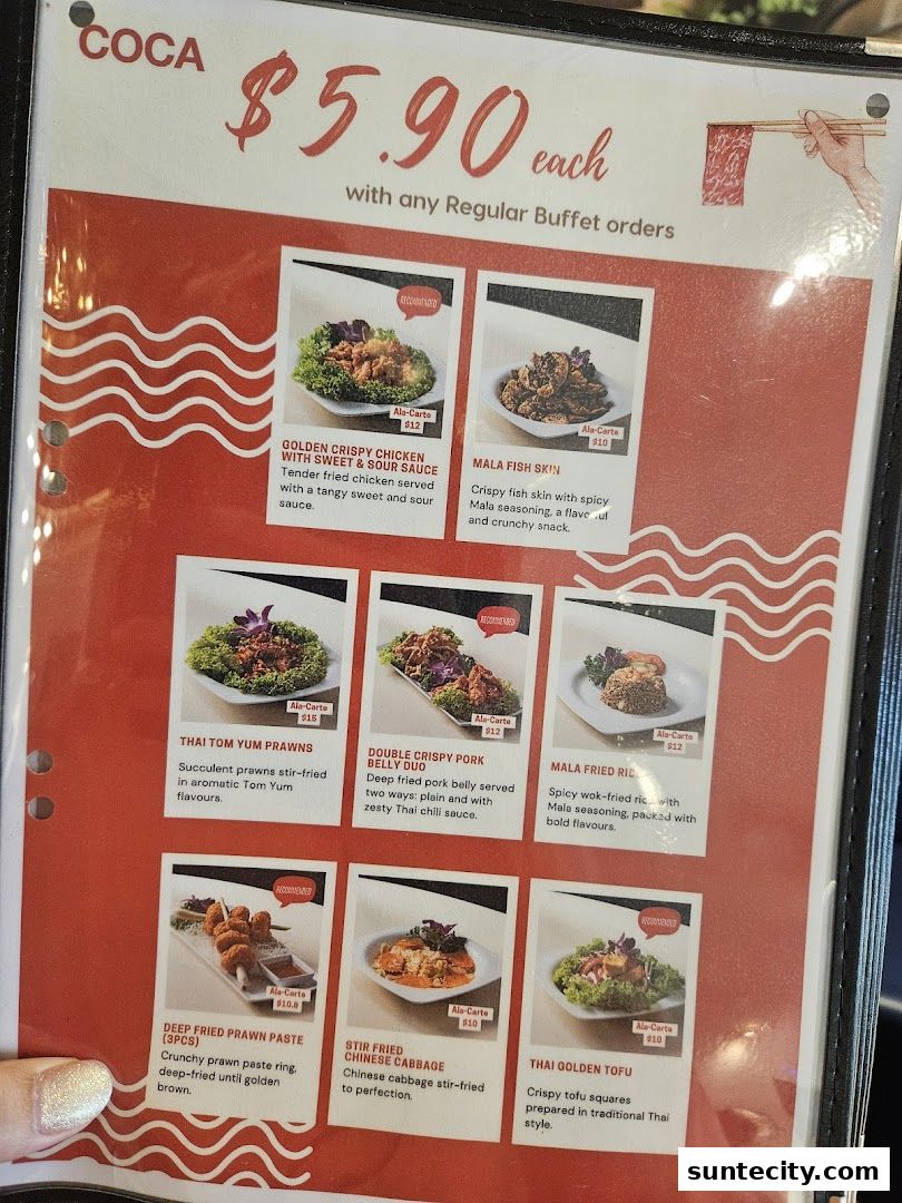 Menu page for COCA  Suntec City Mall
