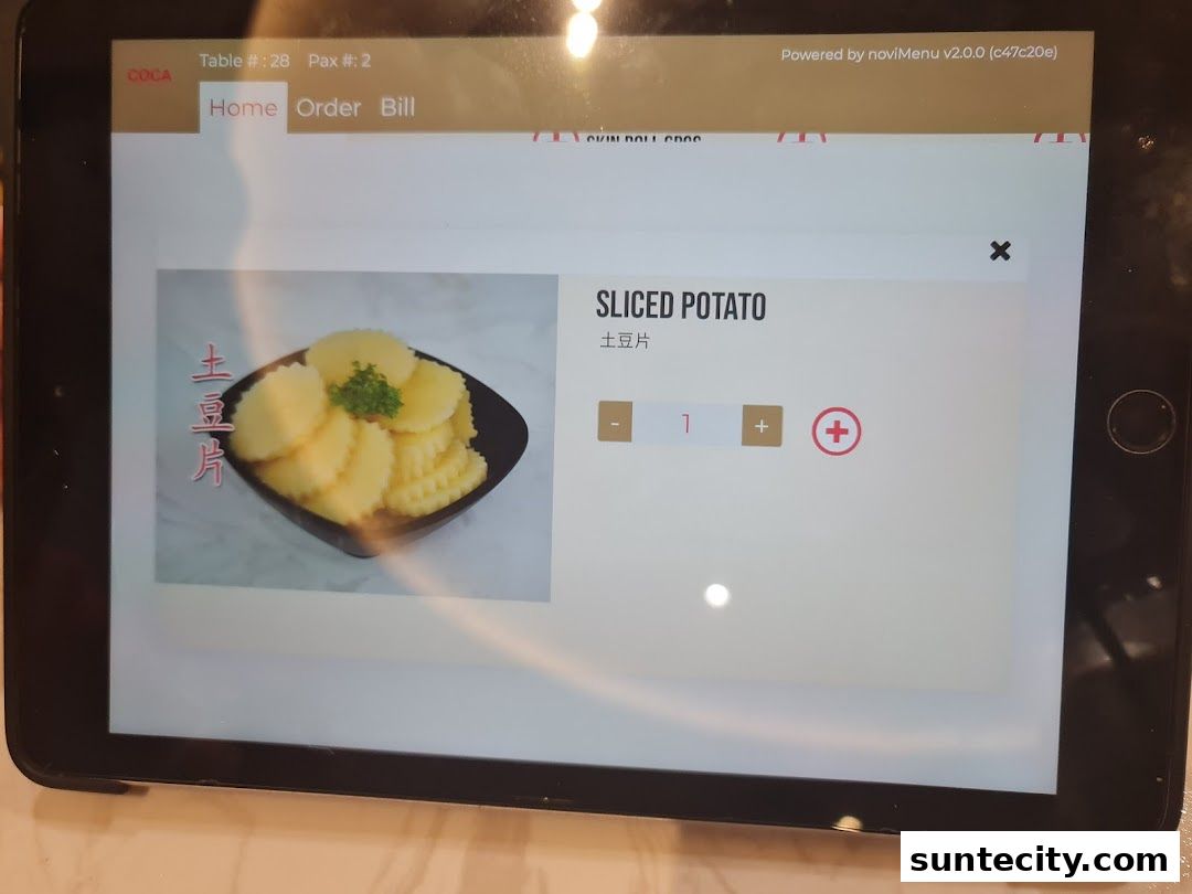 Menu page for COCA  Suntec City Mall