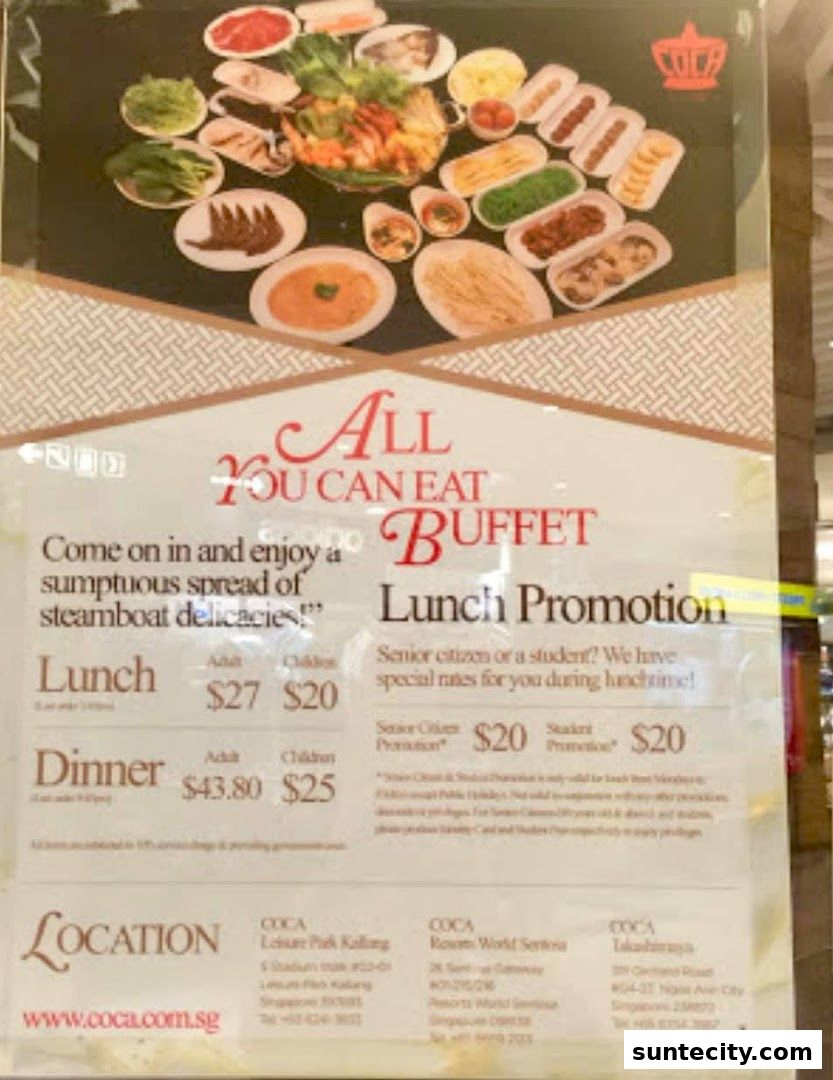 Menu page for COCA  Suntec City Mall