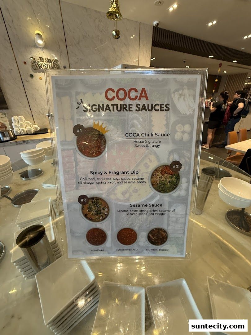 Menu page for COCA  Suntec City Mall