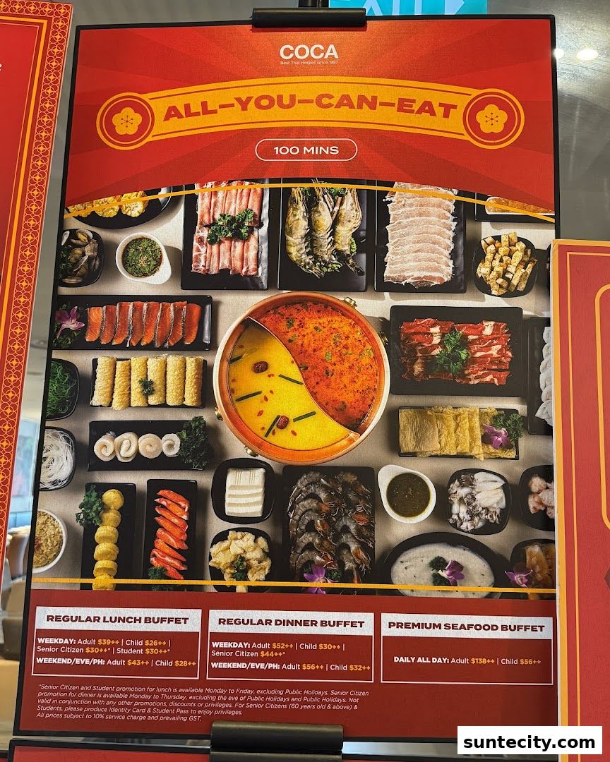 Menu page for COCA  Suntec City Mall