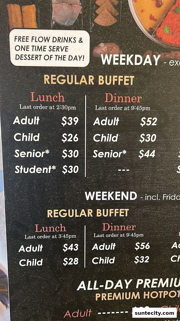 Menu page for COCA  Suntec City Mall