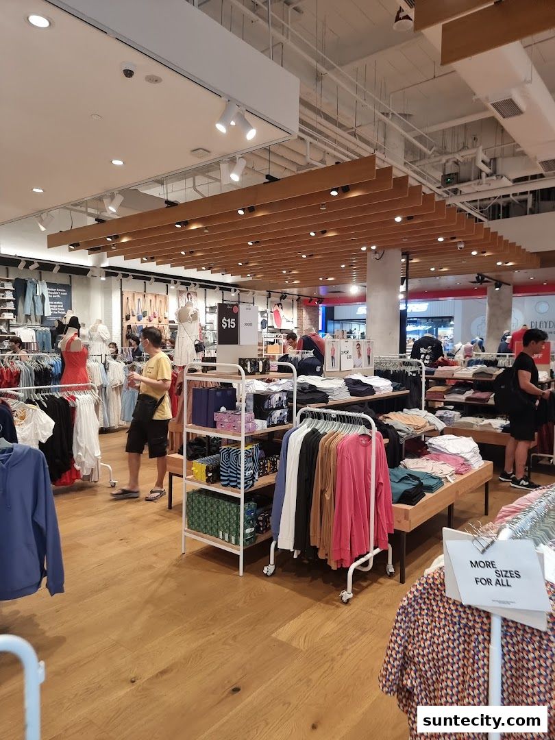 Interior view of a Cotton On store showcasing clothing racks and displays.