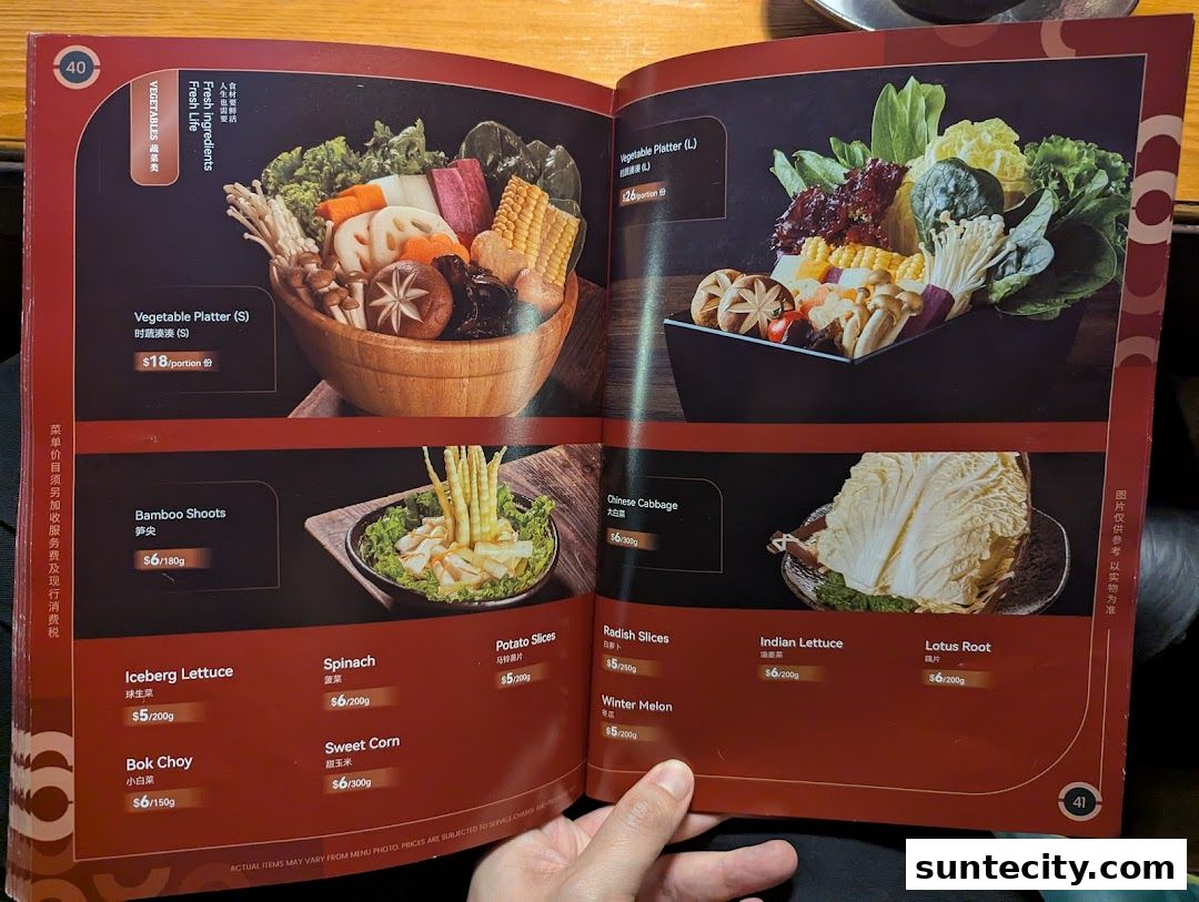 Menu page for Coucou HotpotBrew Tea Suntec City
