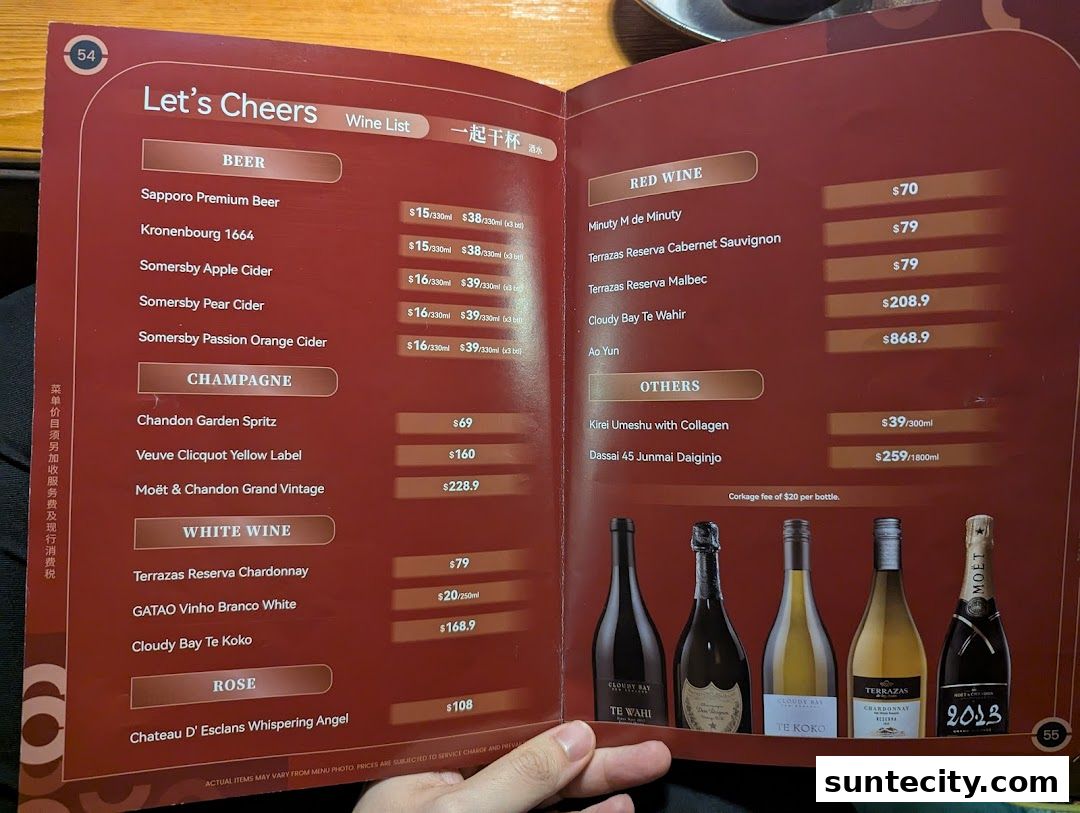 Menu page for Coucou HotpotBrew Tea Suntec City