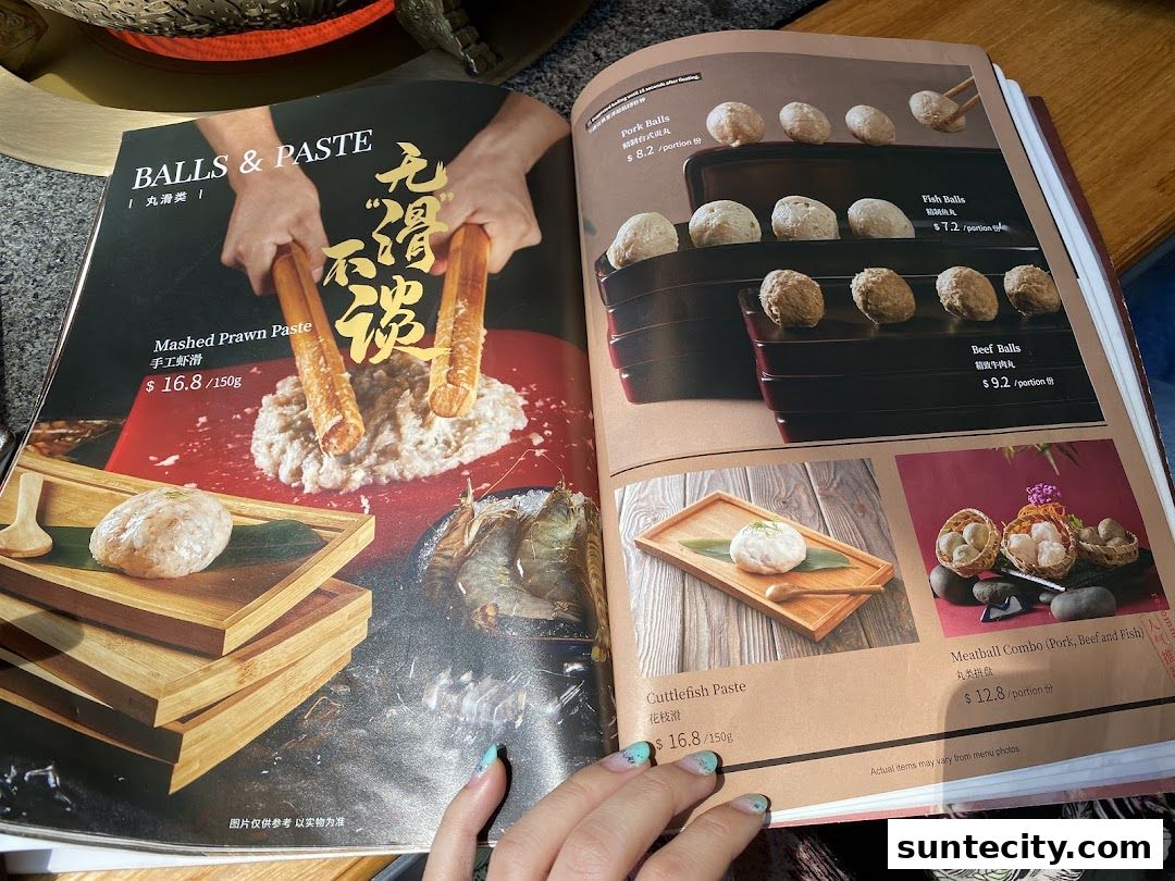 Menu page for Coucou HotpotBrew Tea Suntec City
