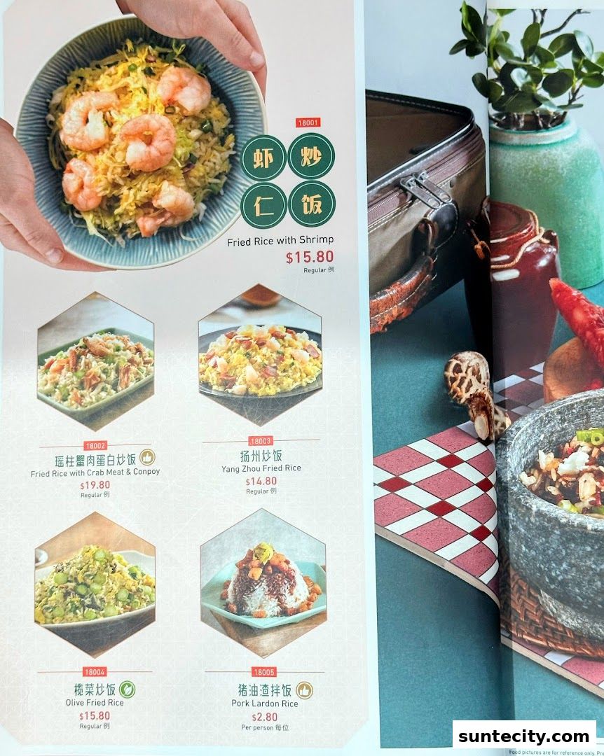 Menu page for Crystal Jade Hong Kong Kitchen