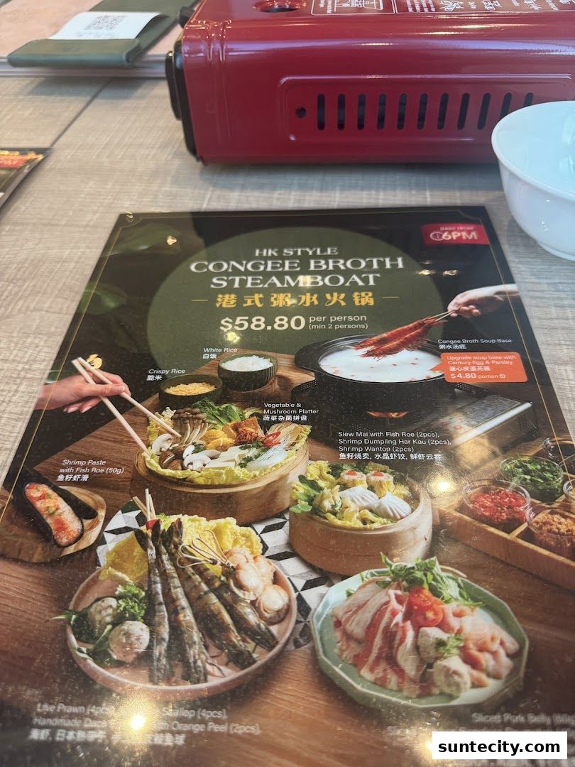 Menu page for Crystal Jade Hong Kong Kitchen