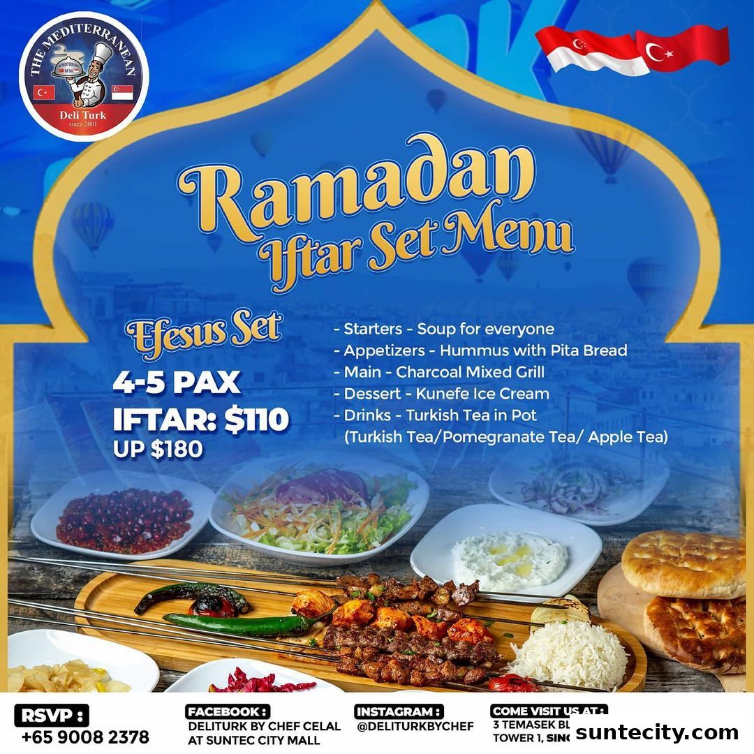Menu page for Deli Turk by Chef Celal at Suntec City Mall