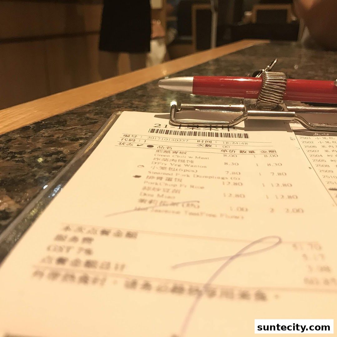 Menu page for Din Tai Fung  Suntec City
